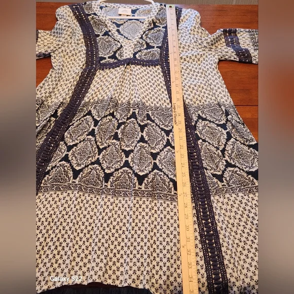 Knox Rose Dress Blue White M Peasant Boho Coastal Resort Cottagecore Festival - Picture 10 of 10